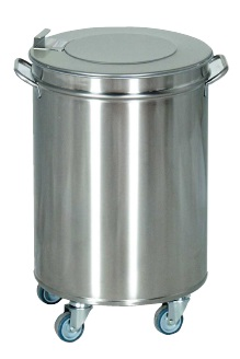 BAC A DECHETS CYLINDRIQUE INOX CARRENE 90 L