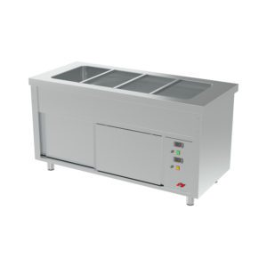 SELF-SERVICE BAIN MARIE 4 BACS - RESERVE CHAUDE