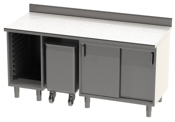 ENSEMBLE 1800X750 REF. 180I AVEC DESSUS INOX A DOS