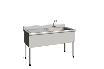 PLONGE BATTERIE 1BAC 1500X700 EG GAU AVEC ROBINET
