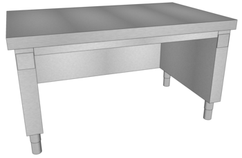 MEUBLE NEUTRE DESSOUS LIBRE L.1350 DESSUS LISSE B3