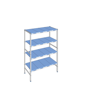 RAYONNAGE CLAYETTES POLY LIGNE 4N L1292XP500XH1750