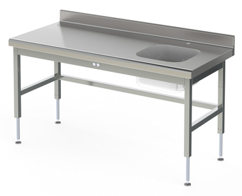 TABLE DU CHEF CUVE A DROITE HAUTEUR VARIABLE RAYON