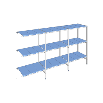 RAYONNAGE CLAYETTES POLY ANGLE 3N L3231XP500XH1750