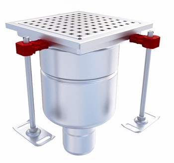 SIPHON EPUR INOX COMPLET H-FIRST / GRILLE PERFOREE