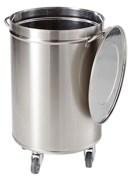 POUBELLE INOX, RONDE 50L SANS PÉDALE, DIMENSIONS Ø
