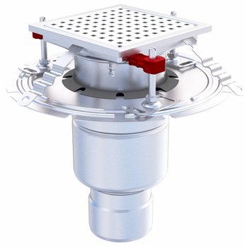 SIPHON EPUR INOX COMPLET H-FIRST / GRILLE PERFOREE