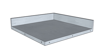 TABLETTE D ANGLE INOX 304 ADOSSEE