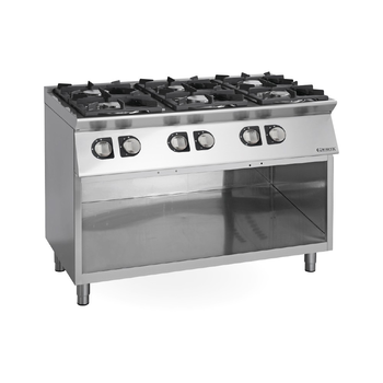 FOURNEAU FEUX VIFS GAZ, 6 FEUX, FOUR GAZ, PLACARD