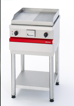 GRIL ACIER 1/2 LISSE, 1/2 NERVURE ELEC.