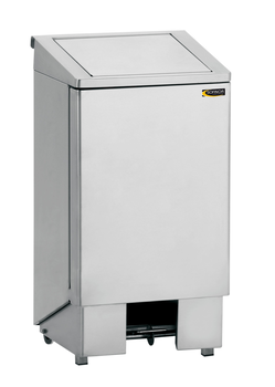 POUBELLE INOX 60 L AVEC PORTE ET CAPOT A VERIN 400