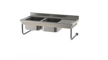 PLONGE RAYONNEE 1600X700 SUSPENDUE 2 CUVES 50.50.3