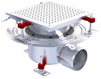 SIPHON EPUR INOX COMPLET H-FIRST / GRILLE PERFOREE