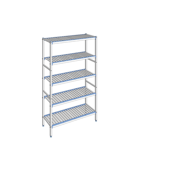RAYONNAGE CLAYETTES ALU LIGNE 5N L1292XP400XH2050