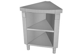 MEUBLE D'ANGLE 45° OUVERT COTE SERVICE L.742 OREO3