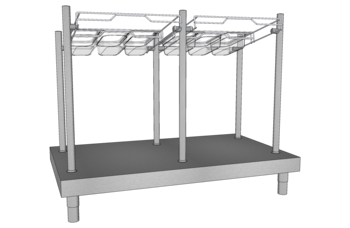 DISTRIB PLAT. COUVERTS H240 L1380 B3 SUR PIEDS