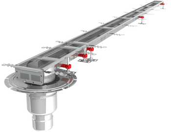 CANIVEAU MODUL 125 - L3500 - HAUT50/65 - INOX 304