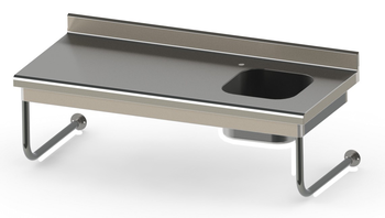 TABLE DU CHEF RAYONNEE1400X700 SUSPENDUE , 1 CUVE 