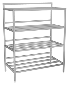 RAYONNAGE TOUT INOX BARREAUDE EN TUBE DE 30X30 - 4