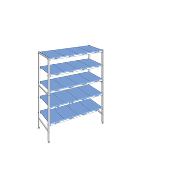 RAYONNAGE CLAYETTES POLY LIGNE 5N L1494XP500XH1750