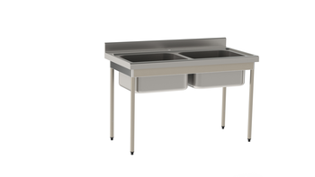 PLONGE RAYONNEE 1400X700 2 CUVES 60.50.32 , PIEDS 