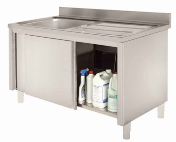 MEUBLE PLONGE 1600 2 BACS EGOUTTOIR A DROITE SUR V