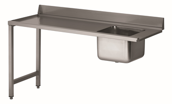 TABLE D'ENTREE LV ADOSSEE + PLAGE, INOX 304,