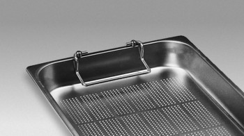 BAC INOX PERFORE GN1/1 P. 65 ANSES PLIANTES