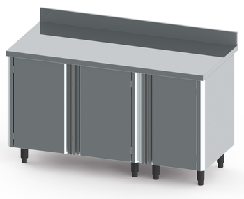 COMPOSITON MEUBLES BAS INOX BORDS DROITS LG 1500 X