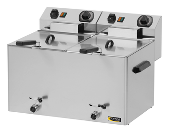 FRITEUSE ELECTRIQUE 2 X 8 LITRES AVEC ROBINET DE V