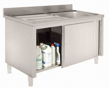 MEUBLE PLONGE 600X1400 1 BAC EGOUTTOIR A GAUCHE SU