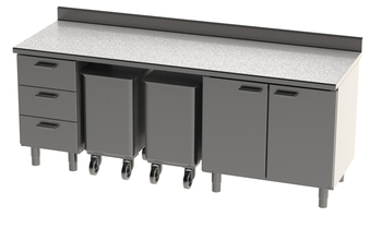 ENSEMBLE 2250X750 REF. 225C AVEC DESSUS INOX A DOS