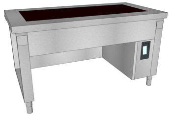 MEUBLE VITRO DESSUS LISSE L.1600 4GN1/1 DL O3