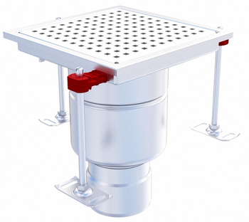 SIPHON EPUR INOX COMPLET H-FIRST / GRILLE PERFOREE