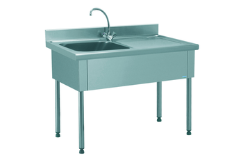 PLONGE EMBOUTIE 1 BAC 700X1400 EG DRO AVEC ROBINET