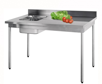 TABLE DU CHEF A BORDS DROITS,1400X7001 CUVE A GAUC