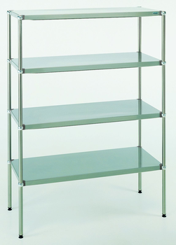 RAYONNAGE PLATEAUX PLEINS ALU 4 NIVEAUX 760X400 MM