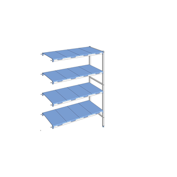 RAYONNAGE CLAYETTES POLY ANGLE 4N L1353XP500XH1750