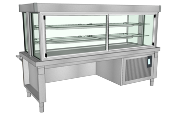MEUBLE HOD VITRINE 2NIV 2260 DESSOUS LIBRE GPE B3