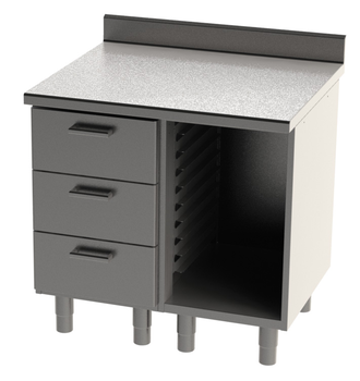 ENSEMBLE 900X750 REF. 90C AVEC DESSUS INOX A DOSSE