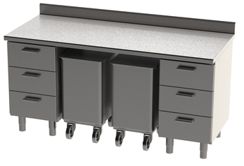 ENSEMBLE 1800X750 REF. 180H AVEC DESSUS INOX A DOS