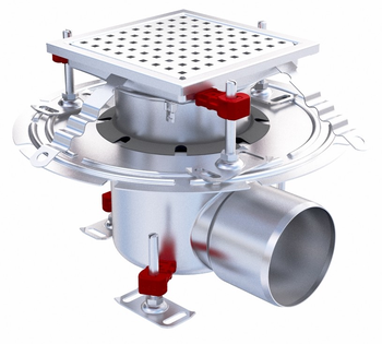 SIPHON EPUR INOX COMPLET H-FIRST / GRILLE PERFOREE