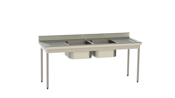 PLONGE RAYONNEE 2400X700 2 CUVES 60.50.32 -2 EGOUT