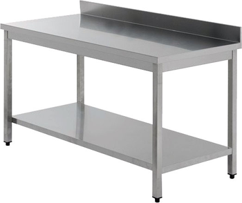 TABLE ADOSSEE INOX,PIEDS