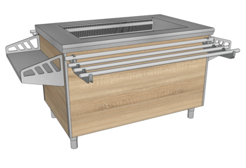 SALADBAR RECT DESSUS LISSE L.1350 AVEC GPE OREO3