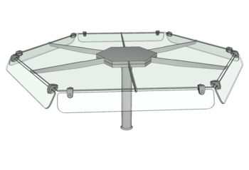 PRESENTOIR SALAD'BAR HEXAGONAL ECLAIRAGE L1700 O3