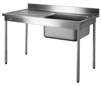 PLONGE 1200X600 - BORD DROIT -PIEDS RONDS - 1 CUVE