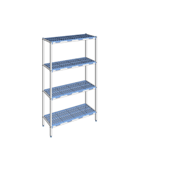 RAYONNAGE CLAYETTES POLY LIGNE 4N L1292XP400XH205