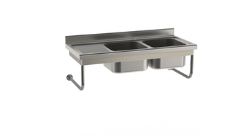 PLONGE RAYONNEE 1800X700 SUSPENDUE 2 CUVES 50.50.3