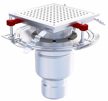 SIPHON EPUR INOX COMPLET H-FIRST / GRILLE PERFOREE